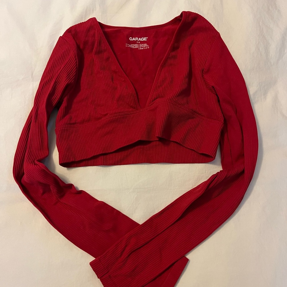 Garage Vibrant Crop Red Tank